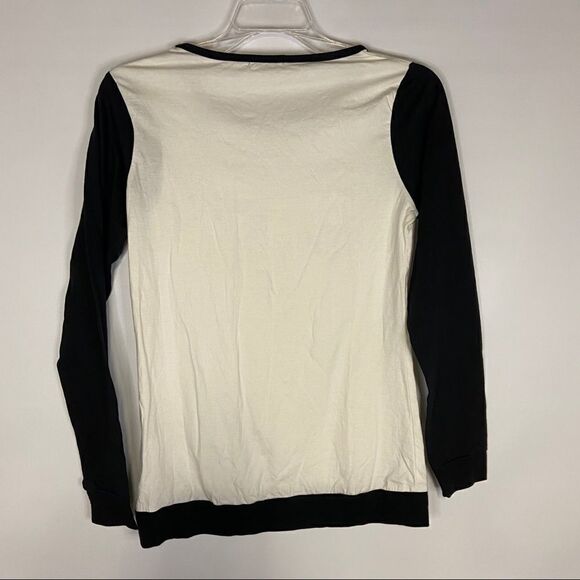 Bossini small long sleeve cream and black tee - Picture 4 of 4